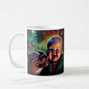 Mug Éffrayant Halloween Baby Pet Pitbull & Ghomajorité