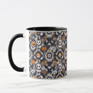 Mug Éffrayant Halloween Citrouille Fantôme crâne sans