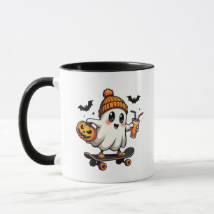 Mug Éffrayant Halloween Patinage Citrouille Fantôme ép