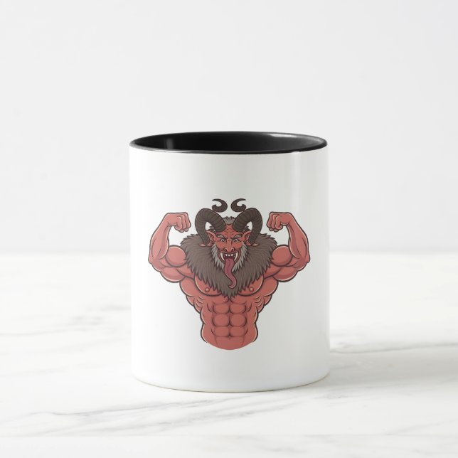 Mug Éffrayant Krampus Noël Flexing Muscle Fitness (Centre)