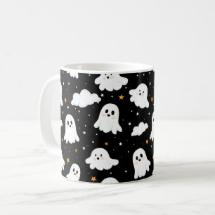 Mug Éffrayant mignon Halloween Ghost Nuageux Star Sky