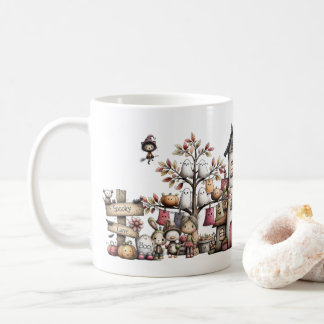 Mug Éffrayant mignon Halloween Mug, Kawaii Ghost & Cit