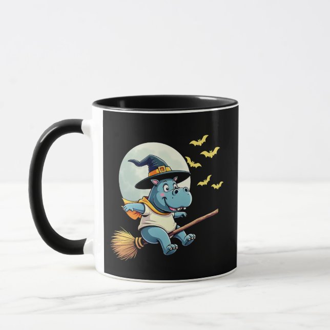 Mug Éffrayant Pastel Halloween Baby Moo Deng Hippo (Gauche)