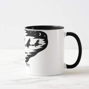 Mug éffrayante effroi volant sorcières noires sur bagu