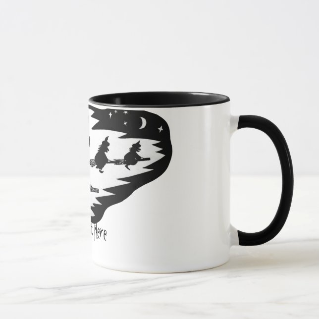 Mug éffrayante effroi volant sorcières noires sur bagu (Droite)