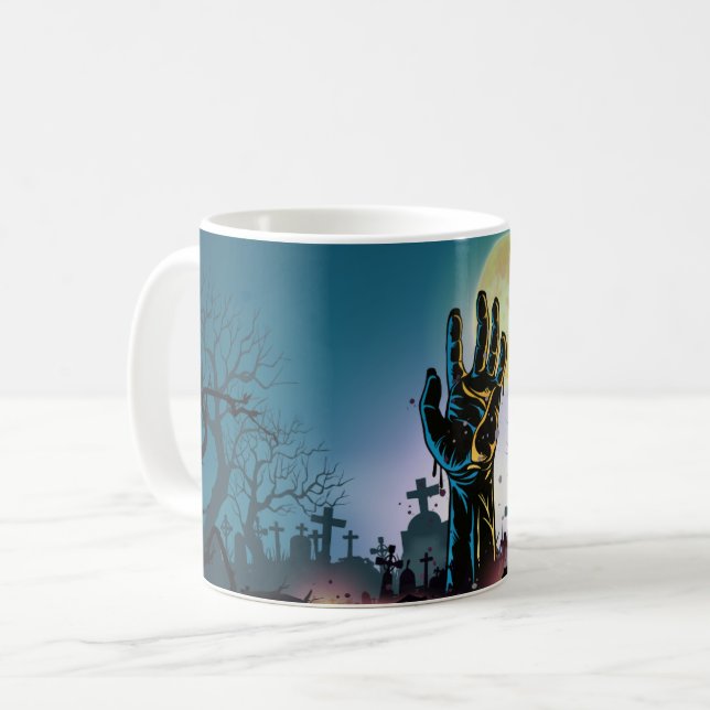Mug Éffrayante main Halloween muqueuse imprimée (Devant gauche)