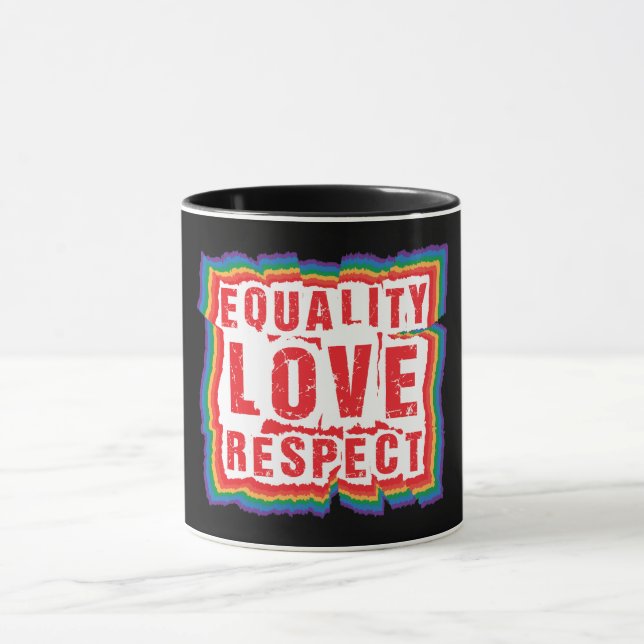 Mug Égalité Amour et respect Mois de la fierté (Centre)