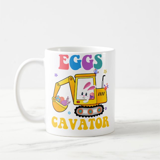 Mug Eggscavator Easter Day Excavator Hunting Egg Bunny (Gauche)