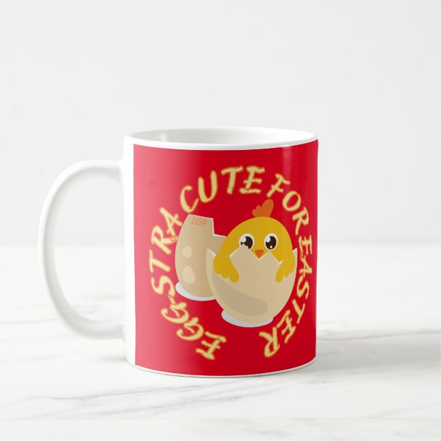Mug EGGSTRA CUTE POUR PÂQUES drôle petit cadeau pâques (Gauche)