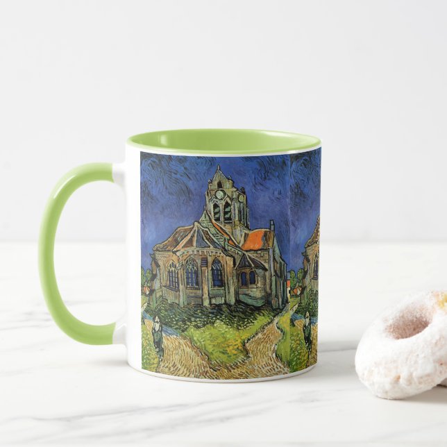 Mug Église d'Auvers-sur-Oise par Vincent van Gogh (Avec donut)