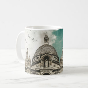 Mug Église et troupeau d'oiseaux, photo
