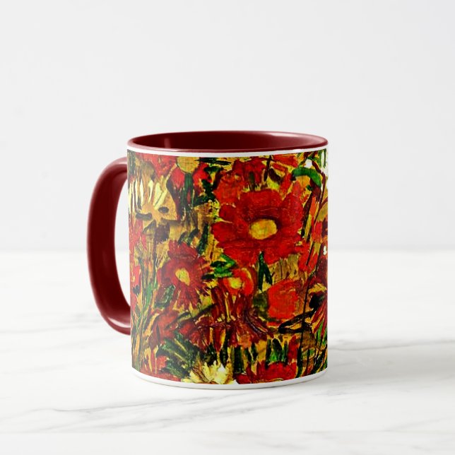 Mug Egon Schiele - Champ de fleurs. (Devant gauche)