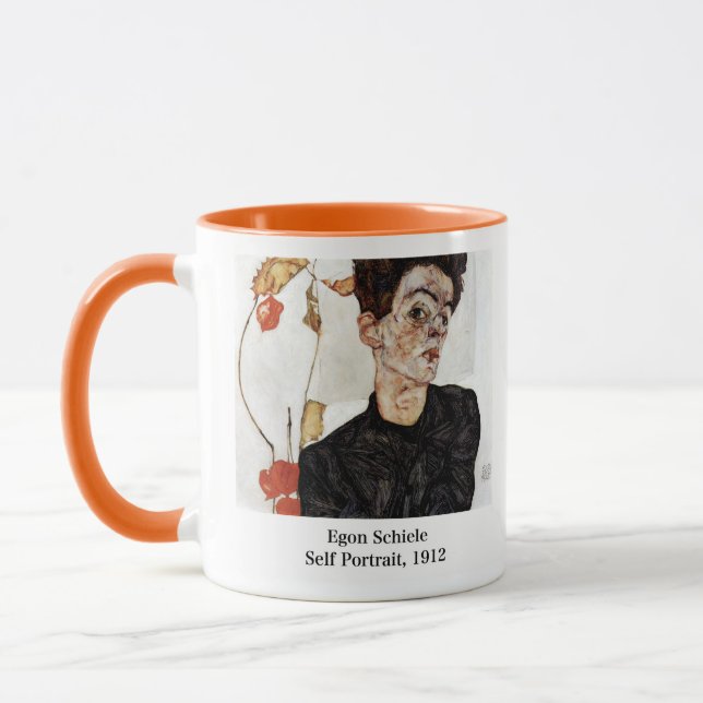 Mug Egon Schiele , Self portrait, 1912 (Gauche)