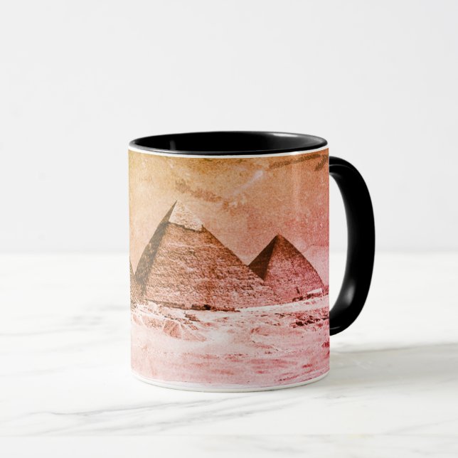 Mug Egypte - Pyramides, café/thé vintage du Caire (Devant droit)