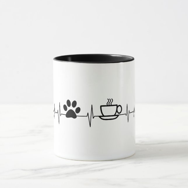 Mug EKG pour le café et les animaux de compagnie (Centre)