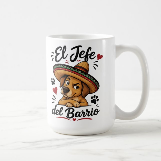 Mug El Chef du Quartier Drôle de Chien en Sombrero (Droite)