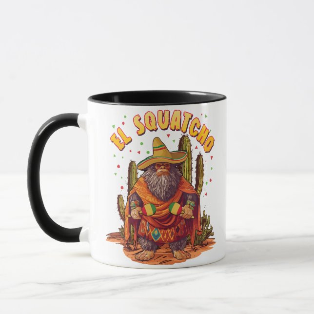 Mug El Squatcho Bigfoot avec Maraca, Sombrero et Ponc (Gauche)
