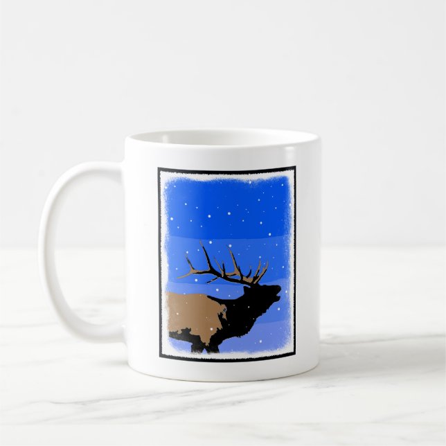 Mug Élan Bugling en Hiver - Art Animalier Original (Gauche)