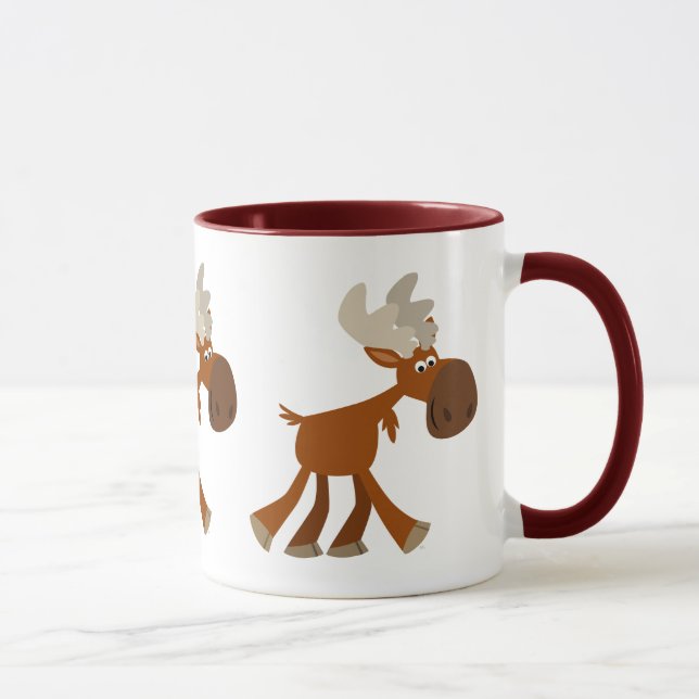 Mug Élan de dessin animé mignon et heureux (Droite)