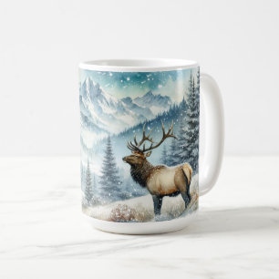 Mug Élan majestueux Faune de la montagne enneigée
