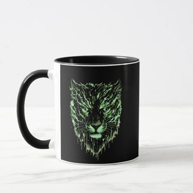 Mug Electric Feline Focus | High-Impact Energy Art (Gauche)