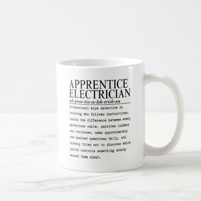 Mug Électricien apprenti (Droite)