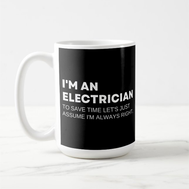 Mug Électricien Citation Drôle (Gauche)