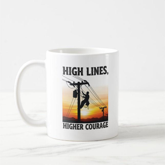 Mug Électricien de ligne inspirant (Gauche)