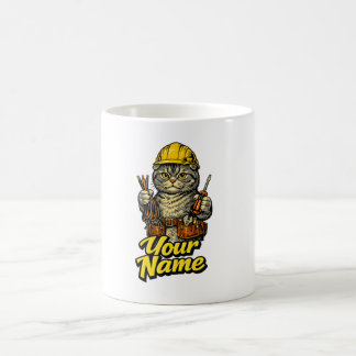 Mug Électricien personnalisé avec un chat Scottish Fol
