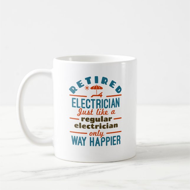 Mug Électricien Retraité Drôle Retraite Très Heureux (Gauche)