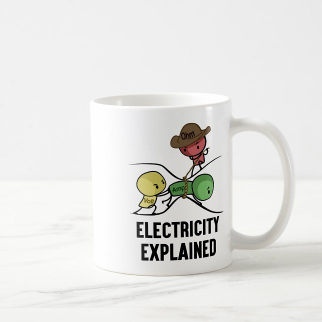 Mug Électricité expliquée cadeau de nerd de physique I (Droite)