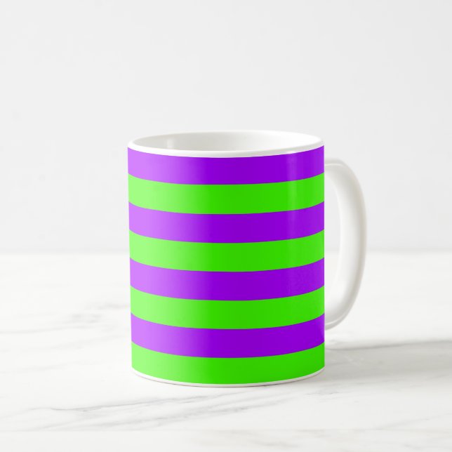 Mug Électrique Psychédélique violet et arlequin vert (Devant droit)