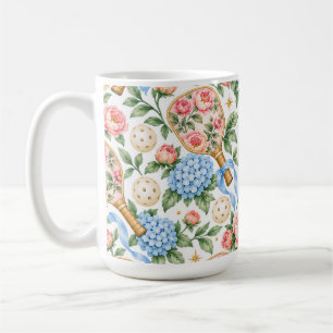 Mug Élégance Côtière Prépa Pickleball Bleu & Rose Pâle