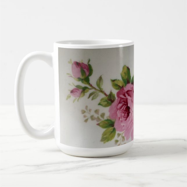 Mug Élégance de la rose rose (Gauche)