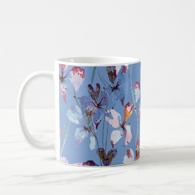 Mug Elégance de l'orchidée sauvage : Aquarelle de luxe (Gauche)