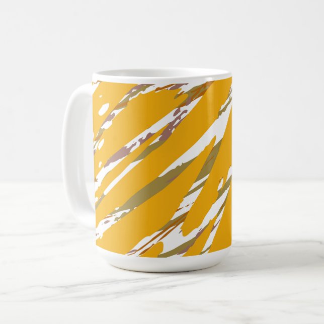 Mug Élégance de pinceau d'or (Devant gauche)