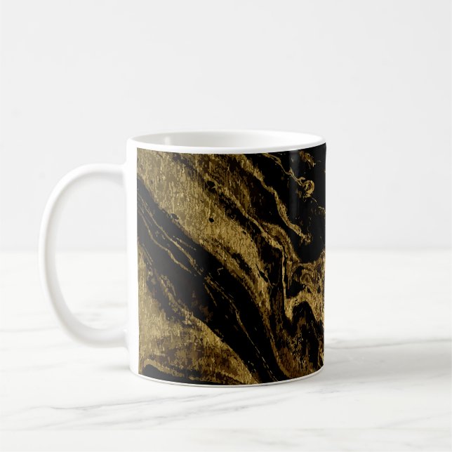 Mug Elégance dorée : La Magie splendide de Marbling (Gauche)