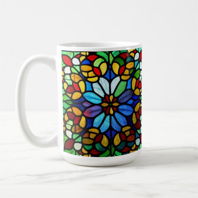 Mug Élégance en verre floral (Gauche)