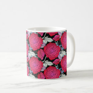 Mug Élégance florale de Roses rouges gras