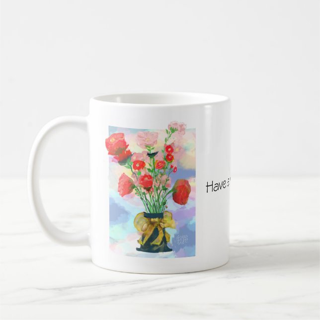 Mug Élégance florale vibrante : un Pastel de charme (Gauche)