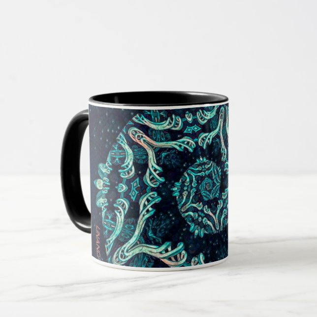 Mug Élégance fractale foncée Spiral (Devant gauche)