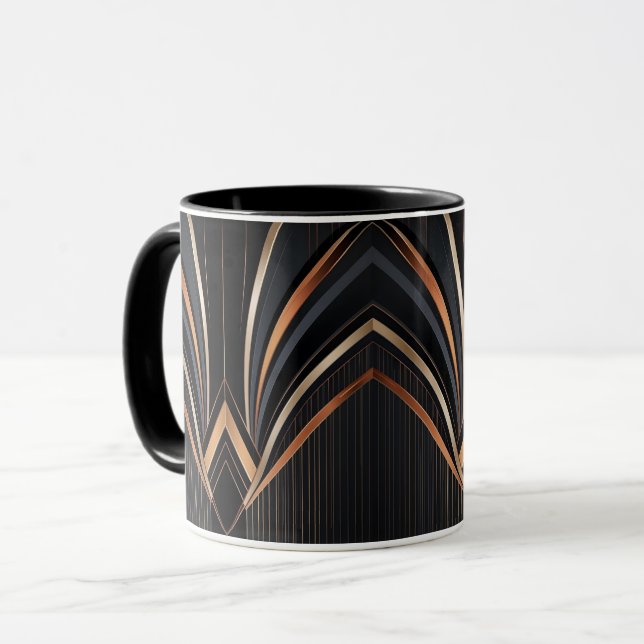 Mug Élégance Géométrique Métallique Art Déco (Devant gauche)