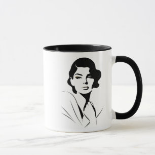 Mug Élégance intemporelle en noir et blanc.