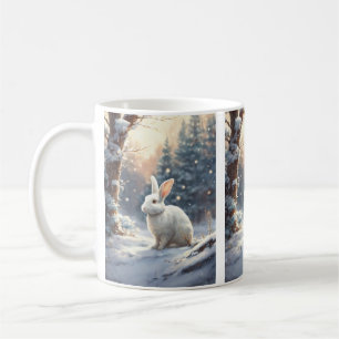 Mug"Élégance lunatique : Mug de lapin blanc pour l