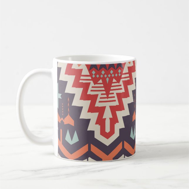 Mug Élégance tribale : Impression ethnique géométrique (Gauche)
