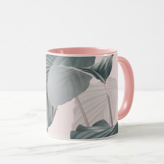 Mug Élégance tropicale au Pastel (Devant droit)