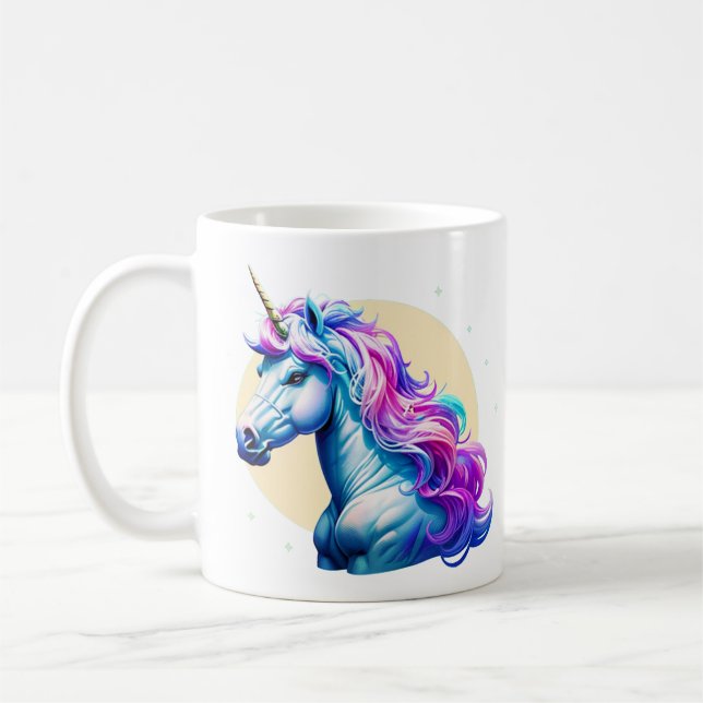 Mug Élégance Unicorne Lune (Gauche)