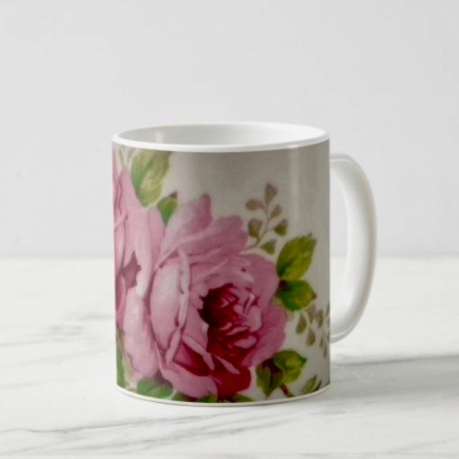 Mug Élégance vintage du Rose de chou (Créateur téléchargé)