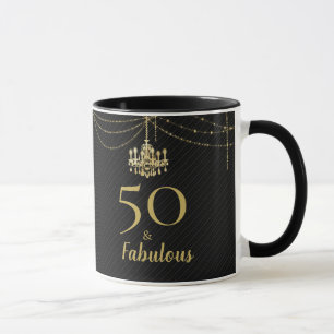 Mug Elégant 50 & Fabuleux Lustre Or Café noir
