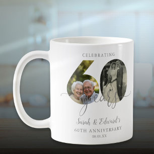Mug Élégant 60ème anniversaire de Mariage 2 photo